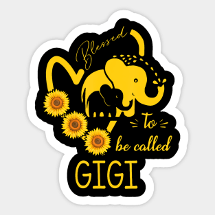 Sunflower Elephant Blessed To Be Called Gigi Mothers Day Sticker